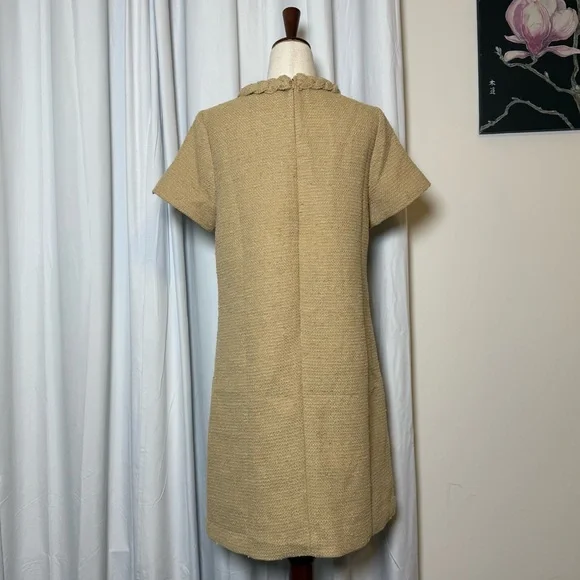 Tuckernuck Jackie Tweed Shift Dress Croissant Tan Preppy Womens Small - Picture 5 of 16
